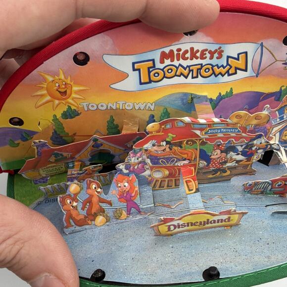 1993 Rare Vintage Disneyland Toontown Pop-up Diorama Snap Back Hat main image 5